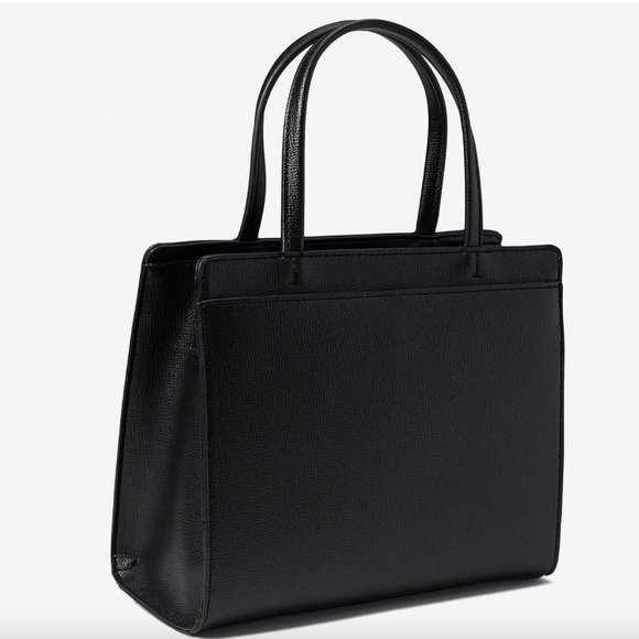 KARL LAGERFELD PARIS MAYBELLE SATCHEL CROSSBODY BAG PURSE AIRPOD CASE BLACK $198 - Picture 2 of 10